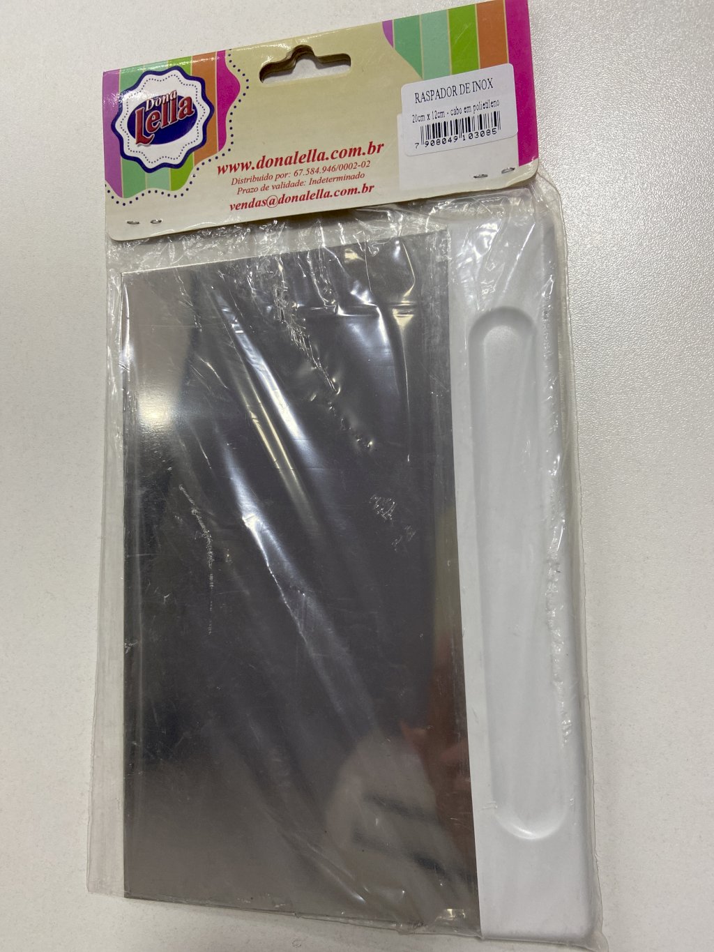 2923 - RASPADOR INOX POLIETILENO 20X12cm - DONA LELLA