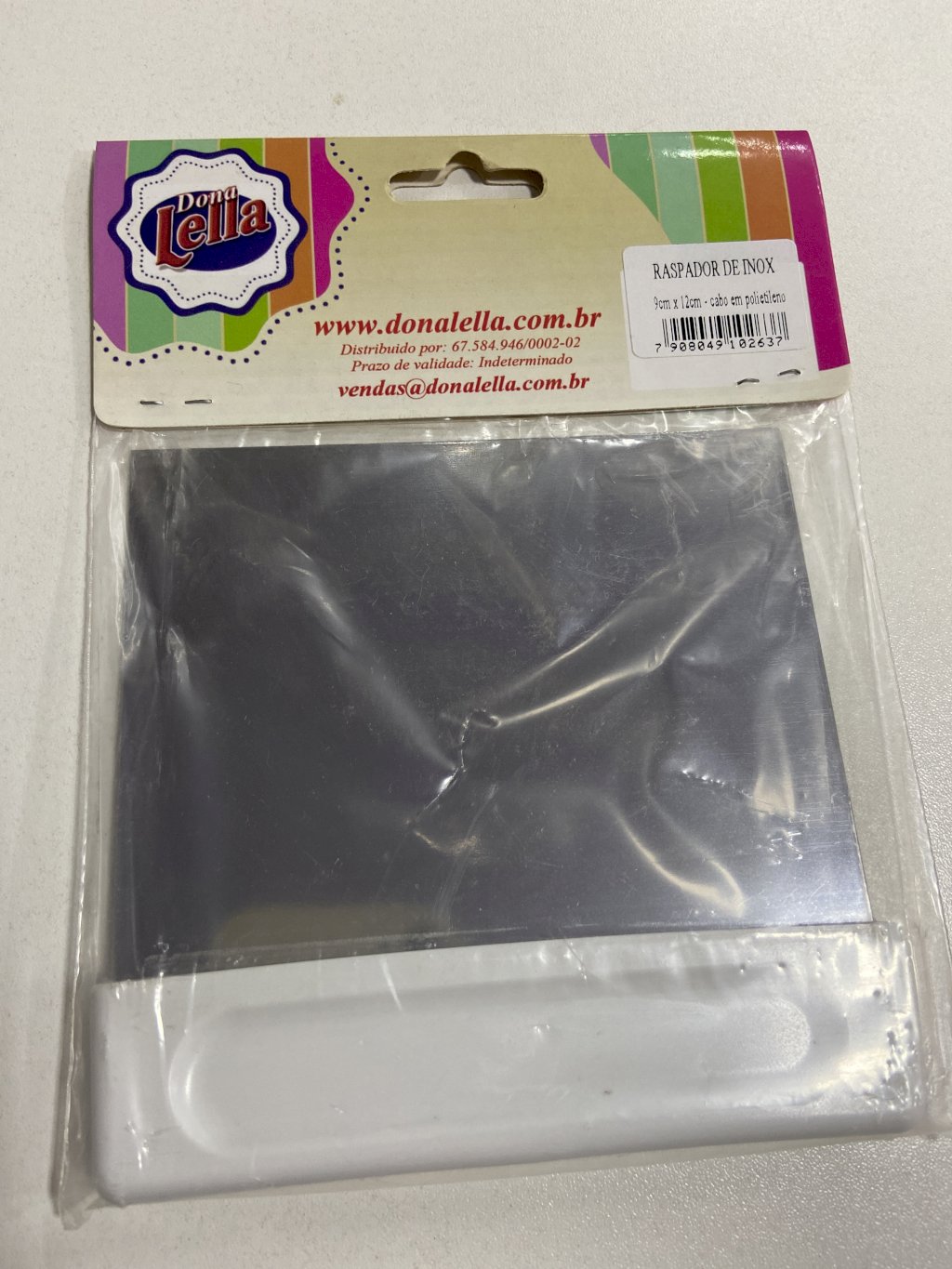 524 - RASPADOR INOX POLIETILENO 9X12cm - DONA LELLA