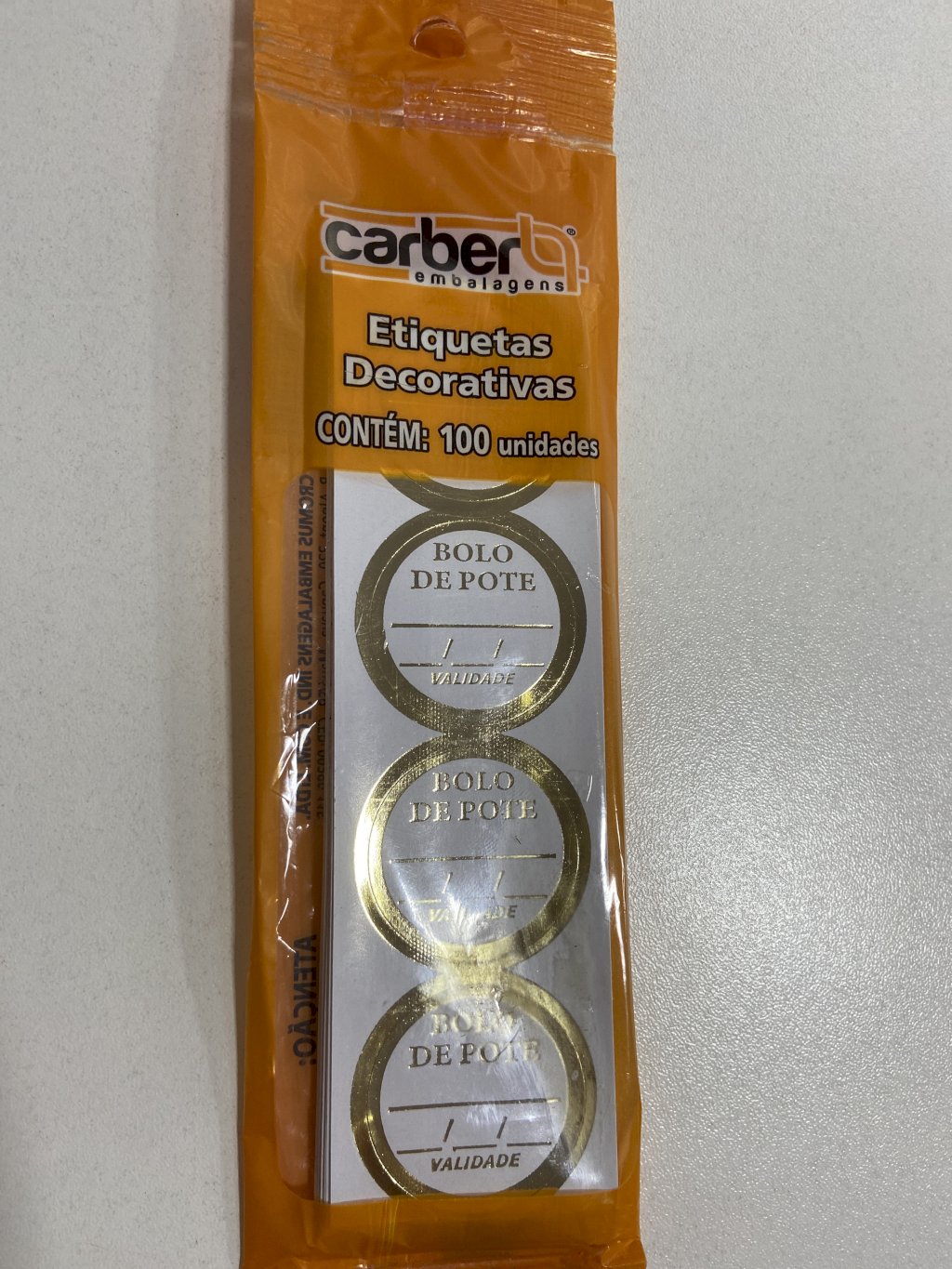 3534 - ETIQUETA P/BOLO DE POTE C/100un - PC/CROMUS