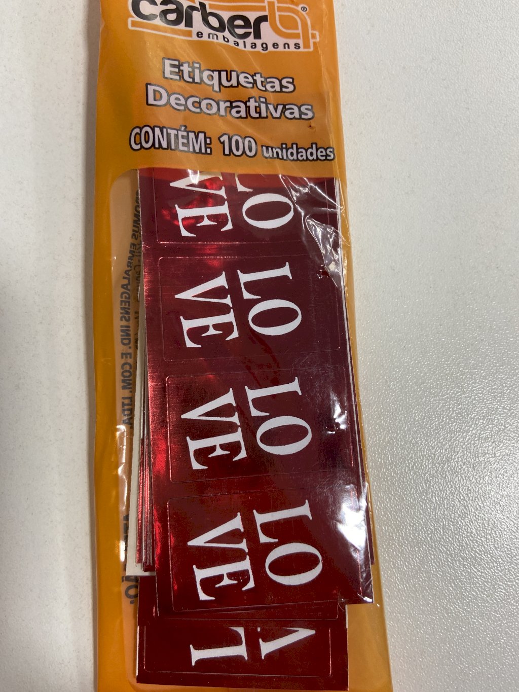 3535 - ETIQUETA LOVE VERMELHO C/100un - PC/CROMUS