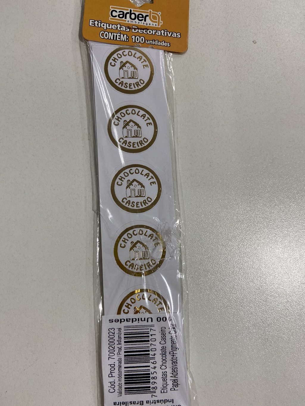 3539 - ETIQUETA CHOCOLATE CASEIRO CASINHA C/100un - PC/CROMUS