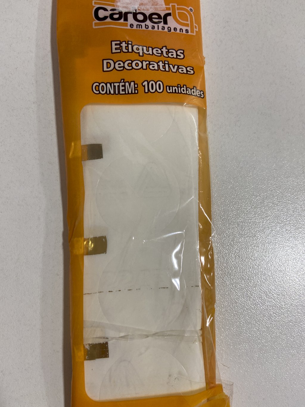 2730 - ETIQUETA REDONDA TRANSPARENTE M C/100un - PC/CROMUS