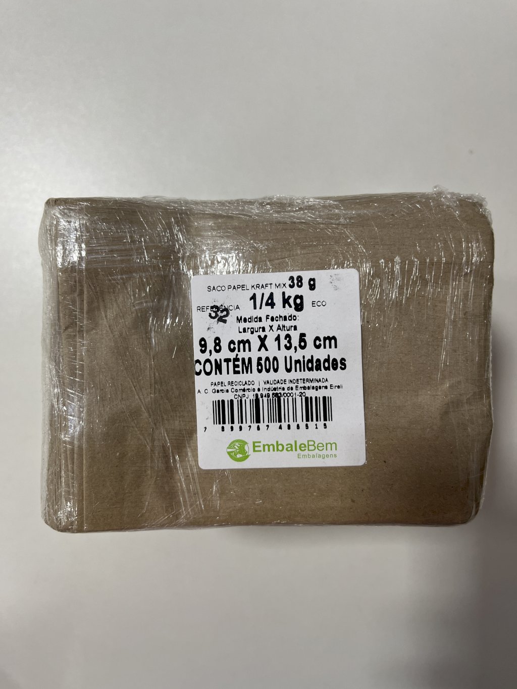 3168 - SACO PAPEL KRAFT MIX 1/4kg C/500un ECO - EMBALEBEM