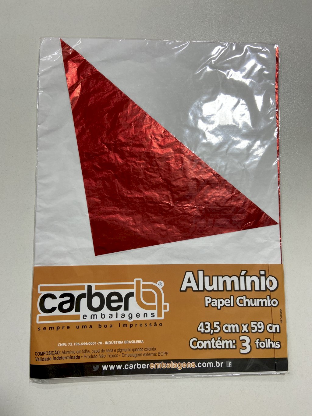 2340 - PAPEL CHUMBO VERMELHO 43,5x59cm - PC/CROMUS