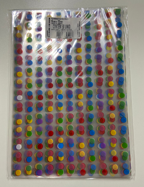 3542 - SACO DECORADO CONFETE 15x22 C/50un - PC/CROMUS