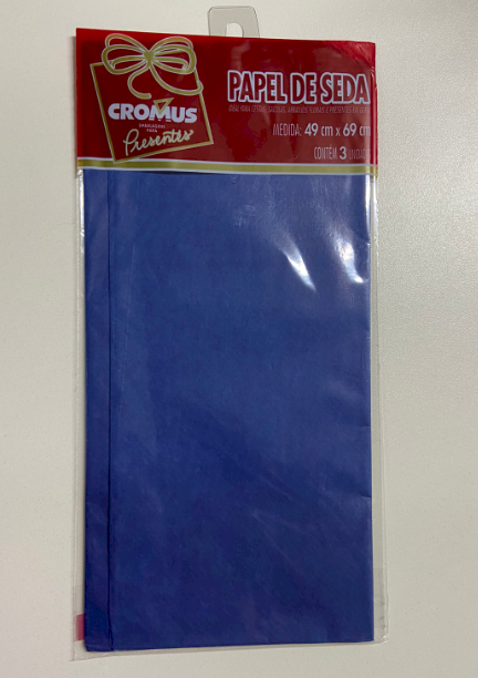 2467 - PAPEL SEDA AUTO SERV. AZUL ROYAL 49x69 C/3un - CROMUS