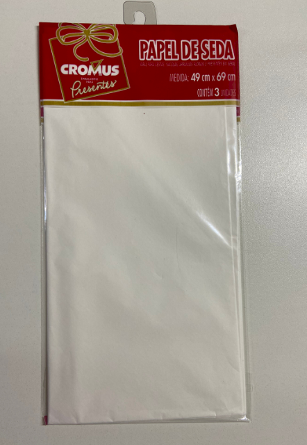 2461 - PAPEL SEDA AUTO SERV. BRANCO 49x69 C/3un - CROMUS