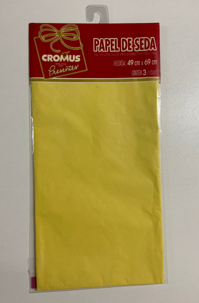 2468 - PAPEL SEDA AUTO SERV. AMARELO 49x69 C/3un - CROMUS