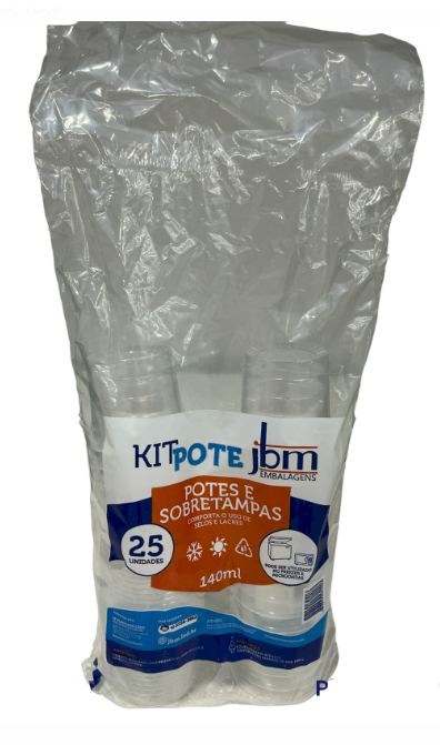 3687 - KIT POTE C/ SOBRETAMPA 140ml C/ 25un - JBM