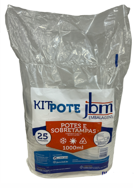 3692 - KIT POTE C/ SOBRETAMPA 1000ml C/ 25un - JBM