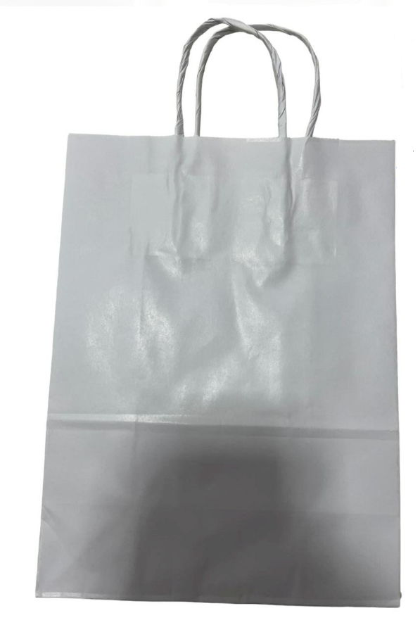 1436 - SACOLA PAPEL BRANCO 18X09X24- LELU