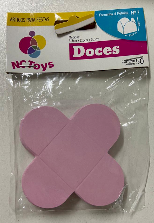 2537 - FORMA 4 PETALAS ROSA C/50un - NC TOYS
