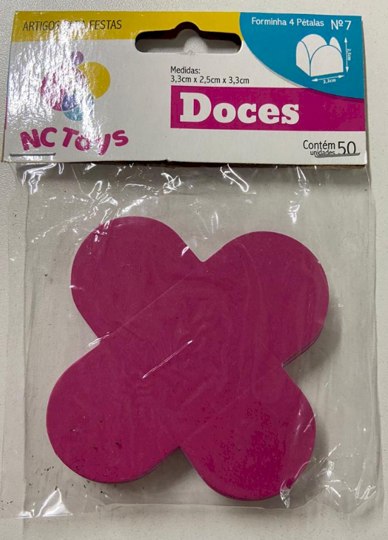 2535 - FORMA 4 PETALAS PINK C/50un - NC TOYS