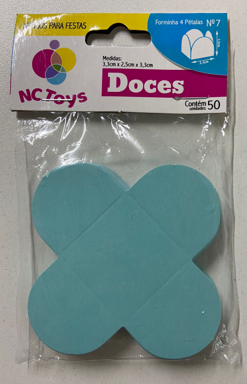 4120 - FORMA 4 PETALAS AZUL TIFFANY C/50un - NC TOYS