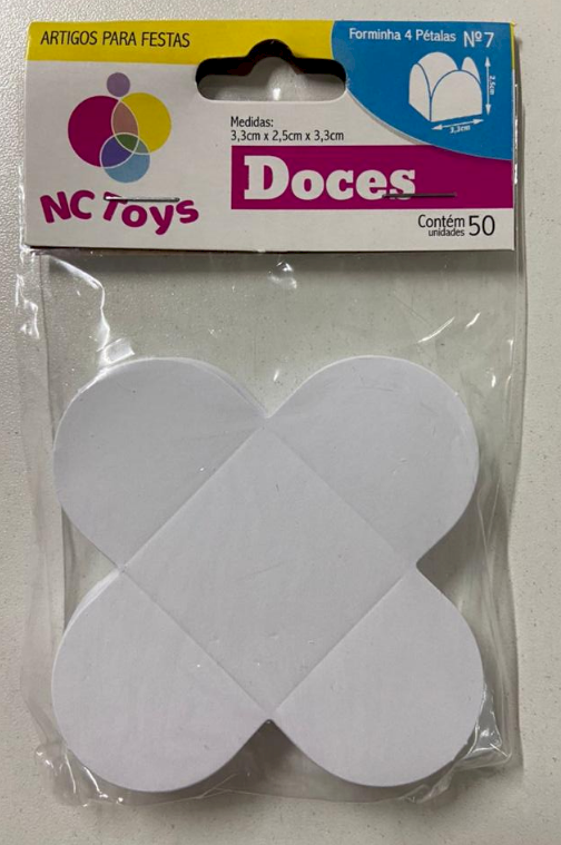 2531 - FORMA 4 PETALAS BRANCO C/50un - NC TOYS