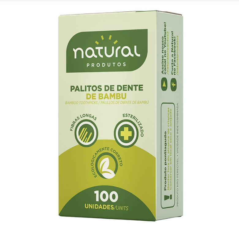3647 - PALITO DENTAL DE BAMBU 100un - NATURAL PRODUTOS