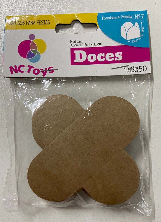 4114 - FORMA 4 PETALAS KRAFT C/50un - NC TOYS