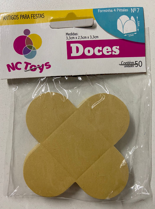 4122 - FORMA 4 PETALAS BEGE C/50un - NC TOYS