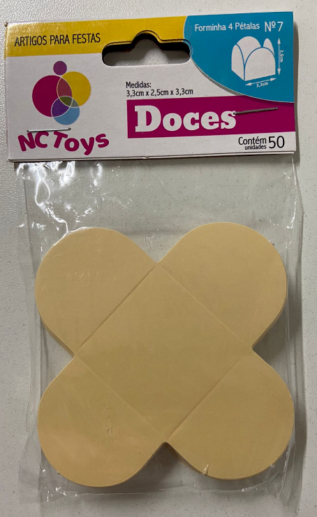 4112 - FORMA 4 PETALAS AREIA C/50un - NC TOYS