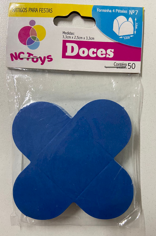 4113 - FORMA 4 PETALAS AZUL ROYAL C/50un - NC TOYS
