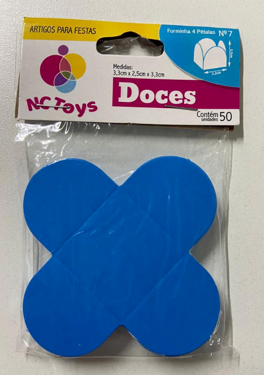 2529 - FORMA 4 PETALAS AZUL C/50un - NC TOYS