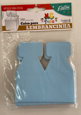 2555 - CAIXA LEMBRANCINHA AZUL CLARO 8un - NC TOYS