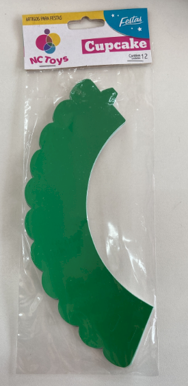 3618 - SAIA CUPCAKE VERDE BANDEIRA C/12un - NC TOYS