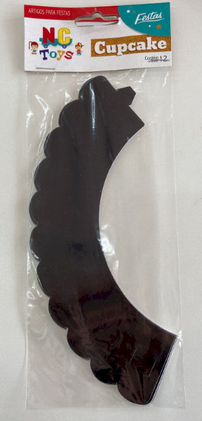 3616 - SAIA CUPCAKE PRETO C/12un - NC TOYS