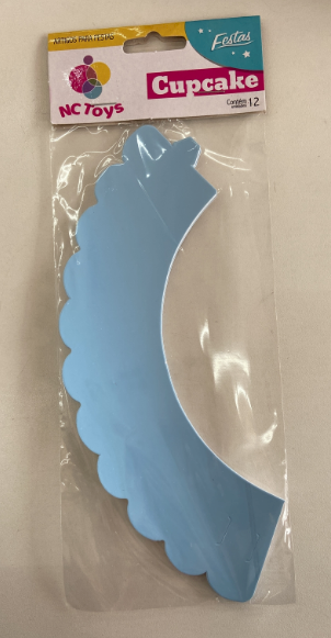 3613 - SAIA CUPCAKE AZUL CLARO C/12un -  NC TOYS