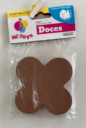 2534 - FORMA 4 PETALAS MARROM C/50un- NC TOYS