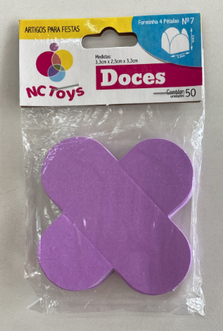 2533 - FORMA 4 PETALAS LILAS C/50un - NC TOYS