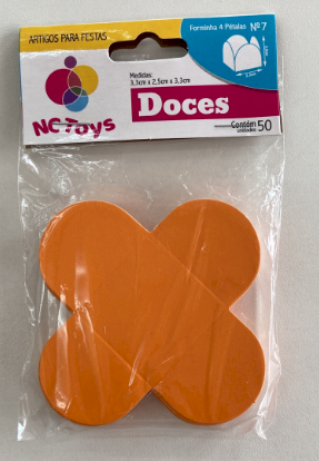 2532 - FORMA 4 PETALAS LARANJA C/50un - NC TOYS