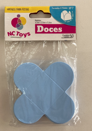 2530 - FORMA 4 PETALAS AZUL CLARO C/50un - NC TOYS