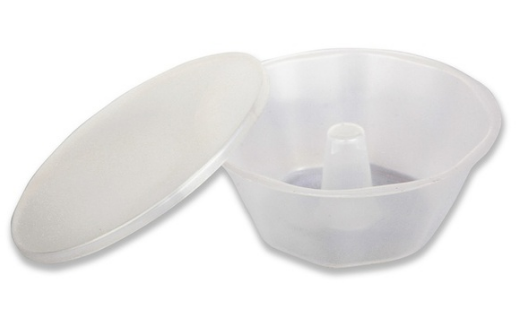 488 - FORMA PUDIM MEDIA 250ml C/ TAMPA C/ 8un - PLASTILANIA