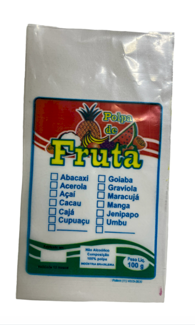 760 - SACO 09X15X0,14 PEBD IMPRESSO POLPA DE FRUTAS 1kg - POLIEM