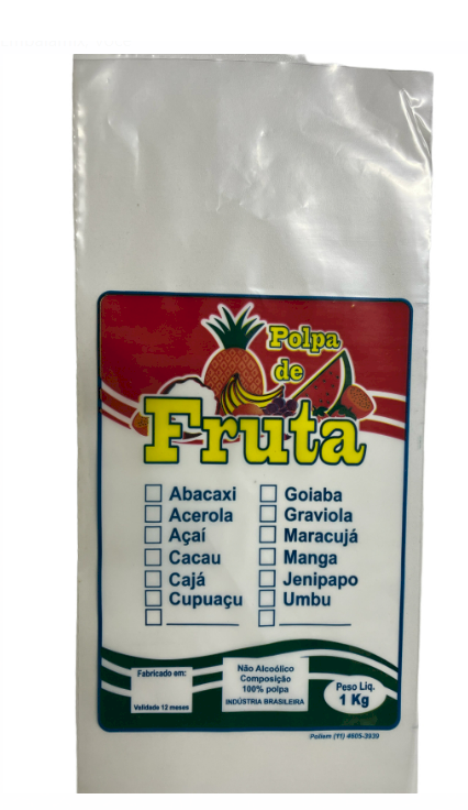 1132 - SACO 15X30X0,14 PEBD IMPRESSO POLPA DE FRUTAS 1kg - POLIEM