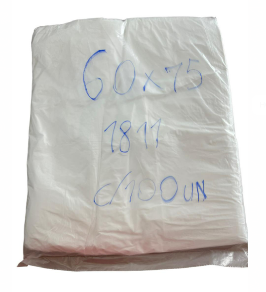 1811 - SACOLA BRANCA 60X75 C/100un TRADICIONAL - RIOPLASTIC