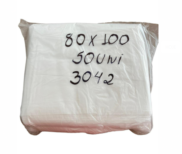 3042 - SACOLA  BRANCA 80X100 TRADICIONAL C/50un - RIOPLASTIC