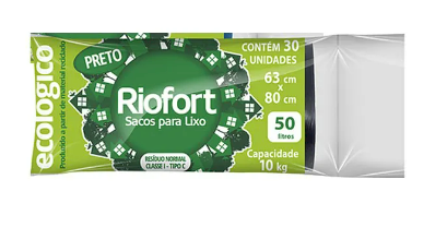 336 - SACO DE LIXO ROLO PRETO 63X80 50lts - RIOPLASTIC