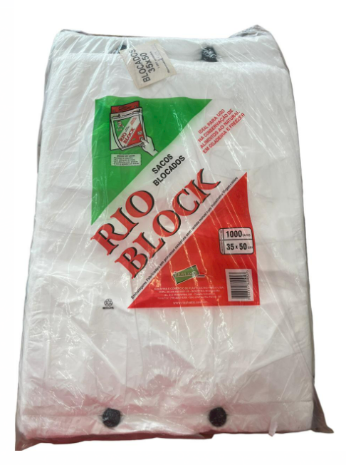 331 - SACO BLOCADO 35X50 C/1000un - RIOPLASTIC