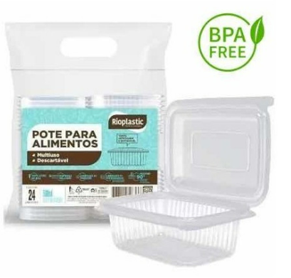 2626 - POTE RETANGULAR C/ TAMPA  ARTICULADA 500ml - RIOPLASTIC