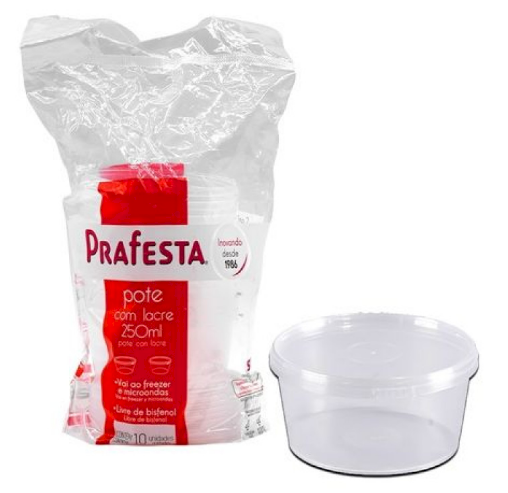 1090 - POTE REDONDO C/ LACRE 250ml C/ 10 un - PRAFESTA