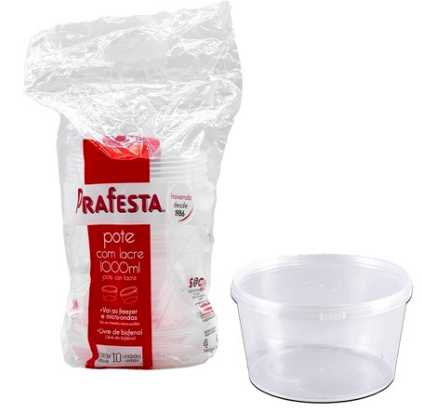 1091 - POTE REDONDO C/ LACRE 1000ml C/ 10 un - PRAFESTA