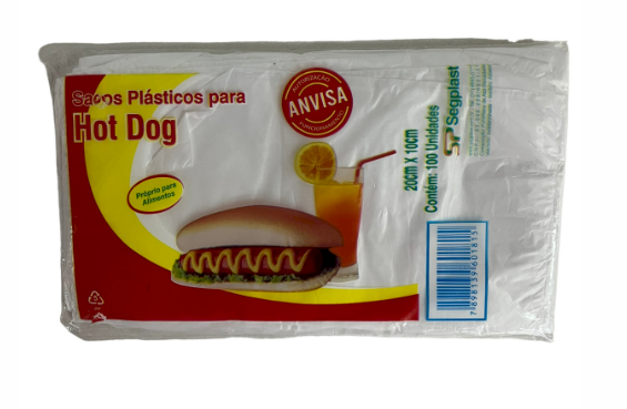 856 - SACO CACHORRO QUENTE 20X10 C/100un - SEGPLAST