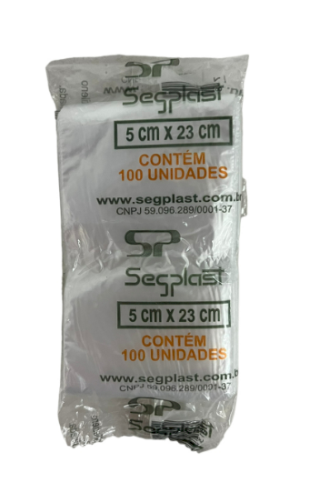 850 - SACO DINDIN 5X23X100 C/100un - SEGPLAST