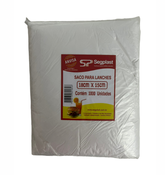 853 - SACO HAMBURGER 18X15 C/1000 - SEGPLAST