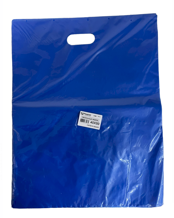 4175 - SACOLA ALCA VAZADA AZUL 40X50 C/50un (BOCA DE PALHAÇO) - SEGPLAST