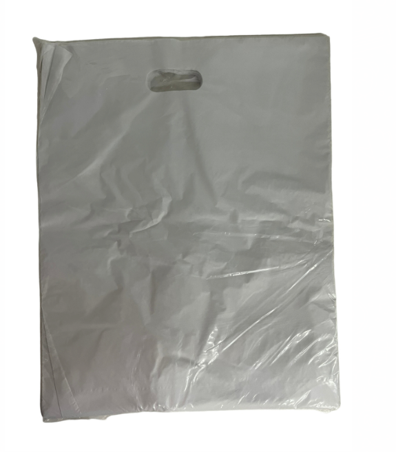 4176 - SACOLA ALÇA VAZADA BRANCA 40X50 C/50un (BOCA DE PALHAÇO) - SEGPLAST