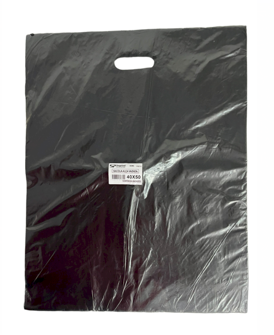 4177 - SACOLA ALCA VAZADA PRETA 40X50 C/50un (BOCA DE PALHAÇO) - SEGPLAST