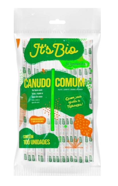 391 - CANUDO BIO COMUM SACHE PAPEL 5mm PCT C/100un CRIST PP - STRAWPLAST